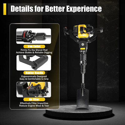 2 Stroke Gas Powered Excavator Garden Shovel Pit Digger Post Hole Digger 33cc-image