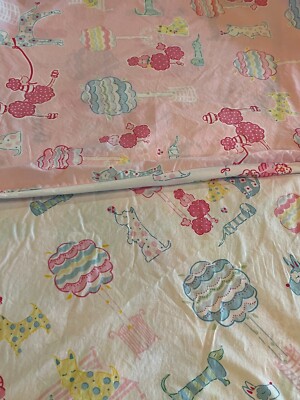 Pottery Barn Kids Reversible TWIN Duvet Cover 100% Cotton Posh Dogs Poodles-image