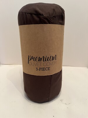 Premium King/Cal King 3pc Duvet Set/Duvet Cover/2 King Shams Microfiber-image