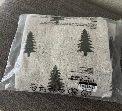 NWT Pottery Barn Pine Tree Reversible Jacquard Hand Towel - NEW - Free Shipping-image