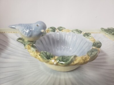 Amscan Large Ceramic Chip Veggie Dip Appetizer Bluebird Serving Tray-image