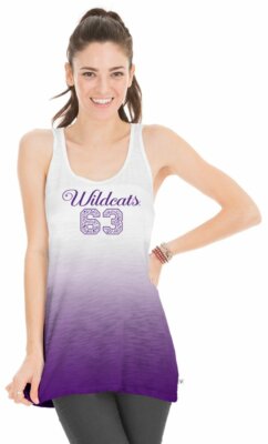 Venley NCAA K-State Wildcats Women's Jess Dip Dye Tank Top - Large Kansas State-image