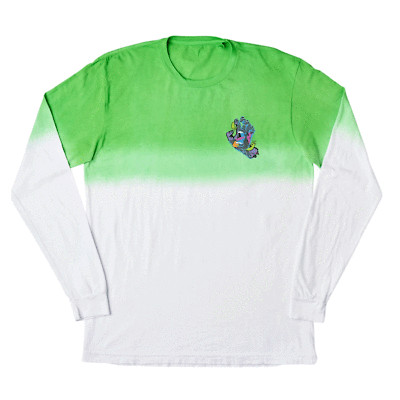 Santa Cruz Skateboard Longsleeve Strange Hand Green/White Dip Dye-image