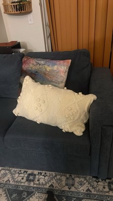 Pottery Barn Cream Sweater Pillow Shams Set, Zipper closure, soft. 2 Shams 16x26-image