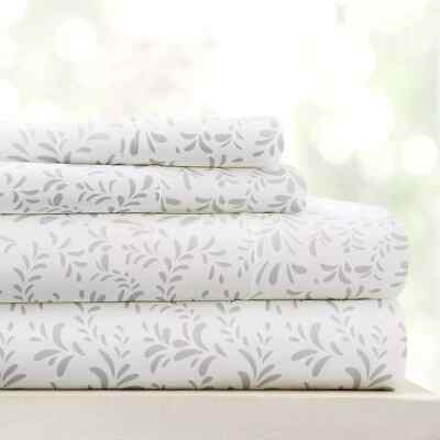 Linen Market 3 Piece Twin Bedding Sheet Set (Gray Vines)-image