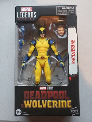 MARVEL LEGENDS DEADPOOL WOLVERINE MOVIE ACTION FIGURE YELLOW SUIT MCU-image