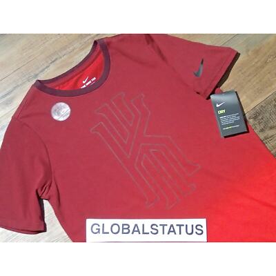 NIKE YOUTH KIDS BOY KYRIE DIP DYE OMBRE RED BLACK DRI FIT SHIRT LARGE 862708-657-image