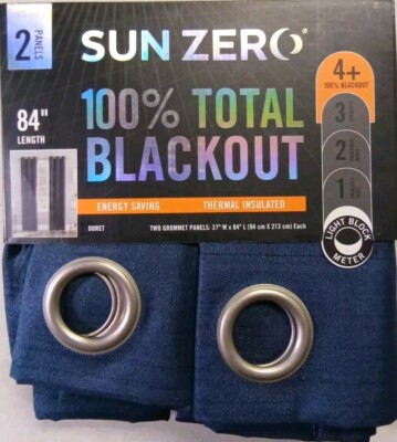 2 Sun Zero 100% Blackout Grommet Panels 37