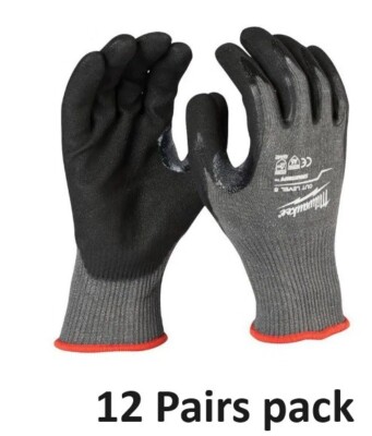 Milwaukee 48-22-8953 X-Large Gray Nitrile Level 5 Dipped Work Gloves 12-Pack-image