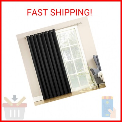 Sun Zero Barrow Energy Efficient Grommet Sliding Patio Door Curtain Panel, 100