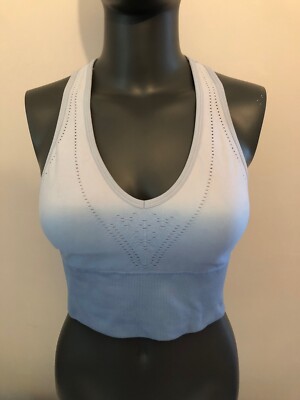 Pink VS Seamless Sports  Bra Large Blue Dip Dye ombre with Removable Padding-image