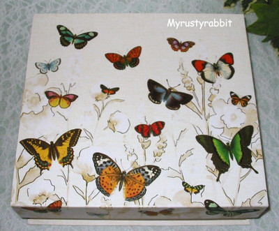 Punch Studio Butterfly Storage Keepsake Box Flip Top 14566 Large 11