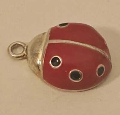 Vintage ARTISAN STUDIO Handmade Sterling Silver Enamel Domed Necklace PENDANT-image