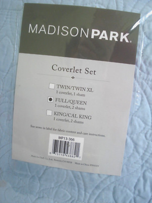 Madison Park Blue Three Piece Full/Queen Quilt 90