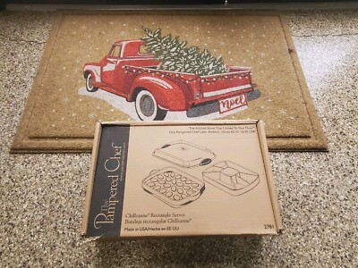 HTF Pampered Chef Chillzanne⭐️Rectangle Server Deviled Eggs Veggie Dip Tray⭐️NIB-image