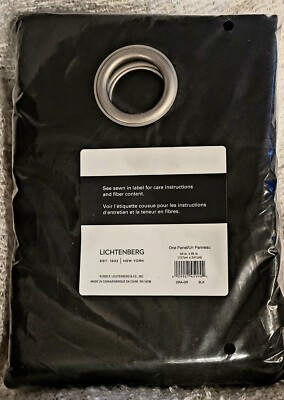 SunZero Lichtenberg Curtain One Panel 54in X 95in Black Grommet-image