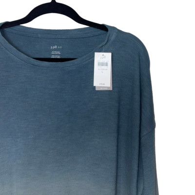 J. Jill Baltic Blue Dip-Dyed Relaxed Fit High Low Top - Size L - NWT-image