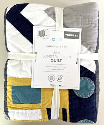 Pottery Barn Kids Jax Construction Cotton Baby/Toddler Quilt 36