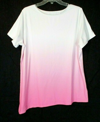 Elizabeth & Clarke Dip Dye Top Staintech Large Pink Ombre A378037 Women CBA11-image