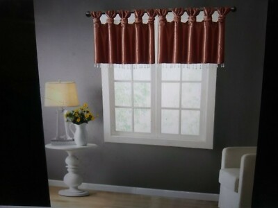 Madison Park Natalie Lightweight Faux Silk Valance with Beads - 50x26