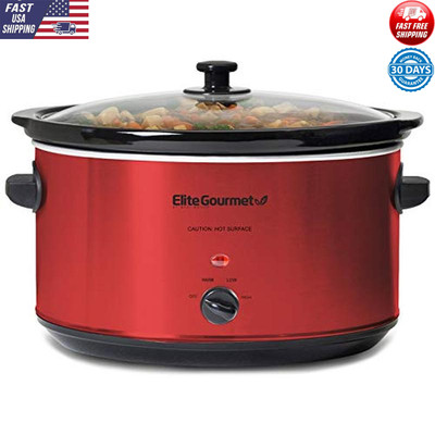 Large Electric Slow Cooker 8.5Qt Adjustable Temp Dips Stews Dishwasher Safe New-image