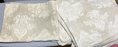 4pc Pottery Barn QUEEN Full Jacquard Medallion Cotton Linen Duvet Cover & Shams-image