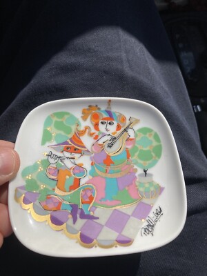 Rosenthal Bjorn Wiinblad signed Commedia dell' arte Trinket Dish Studio Linie-image
