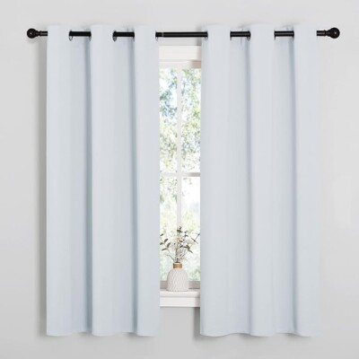 NICETOWN Thermal Insulated Grommet Room Darkening Curtains, Light Gray-image