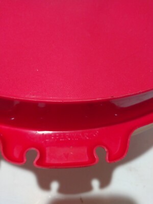 Vintage - Tupperware 405-1  Red Divided Serving Tray with  Clear Lid vege & dip-image