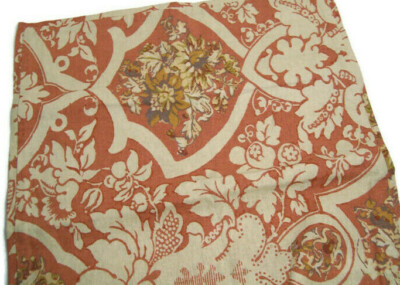Pottery Barn Rust Brown Camilla Floral Linen Cotton Standard Pillow Cover Sham-image