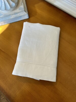 Pottery Barn Belgian Flax Linen STANDARD Sham White Pre-Owned Read!-image