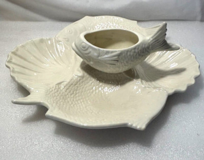Fish and Shell Divided Chip and Dip Bowl Platter ~ Large 14