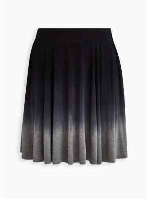 Torrid Skater Skirt Super Soft Dip Dye Black & Gray 0 L 12 #A64713-image