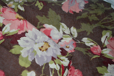 POTTERY BARN TWIN DUVET COVER & EURO PILLOW SHAM OLIVIA BIRD FLORALS Brown Pink-image