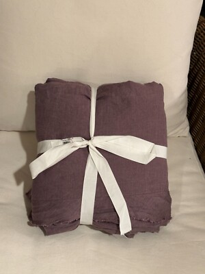 NWOT Pottery Barn FIG Belgian Flax Linen Double Flange Duvet Full / Queen-image