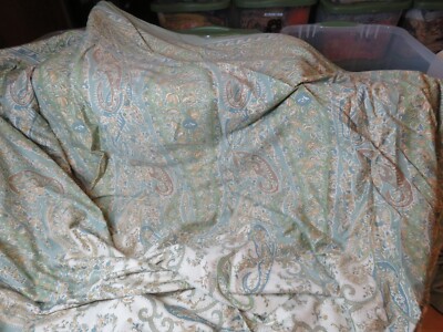Pottery Barn King Duvet Cover 2 Euro Shams Colette Paisley Bedspread Vintage HTF-image