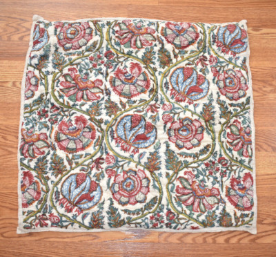 Pottery Barn Euro Pillow Sham Mia Floral Jacobean Print Quilted 100% Cotton-image