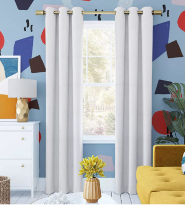 Sun Zero Harper Bright Vibes Grommet Top 100% Blackout Curtain Panel 40