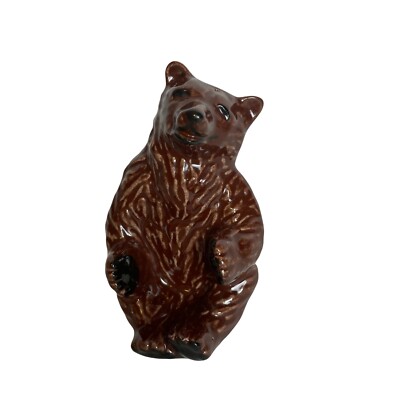 Ceramic Arts Studio Mother Brown Bear Salt Pepper Shaker 1950-image