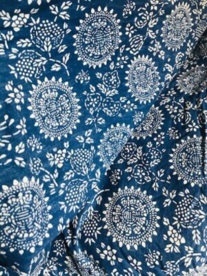 Pottery Barn Brianna Duvet Cover Indigo Blue King 2 Std Shams Medallion Rare-image