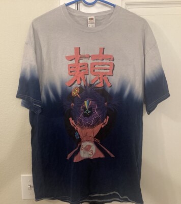 Gorilla  XLARGE T-Shirt Dip-Dye White Blue Tie Dye Noodle Japanese-image