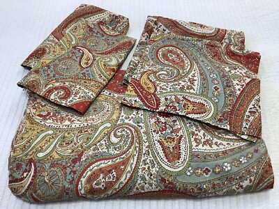 Pottery Barn Paisley King Duvet Cover/2 standard & 2 Euro pillow shams-image