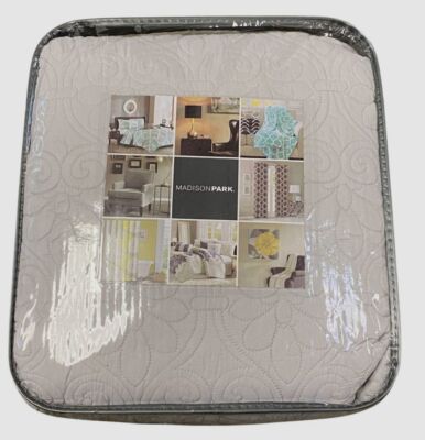Madison Park Gray Quebec Quilted 3-Pc. Bedspread Set Size, King-image
