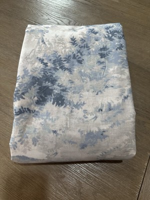 POTTERY BARN Jardin Toile Cotton KING Duvet Cover Blue-image