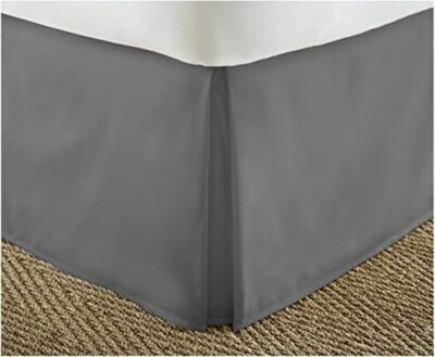 ienjoy Home Microfiber Polyester Bed Skirt,Gray,Full-image