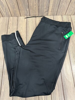 Mens Dip Black Athletic Joggers With Zipper Pocket Size XL-image