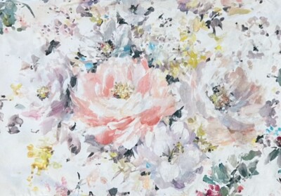 POTTERY BARN Kinsley Floral King Pillow Sham Set of 2 Watercolor Cottage Flower-image