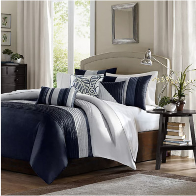 Madison Park Amherst 7-Piece Queen Comforter Set in Navy-image