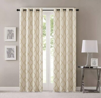 Madison Park Saratoga Window Curtain 1 Panel Grommet Top Drapes, 50x63 New-image