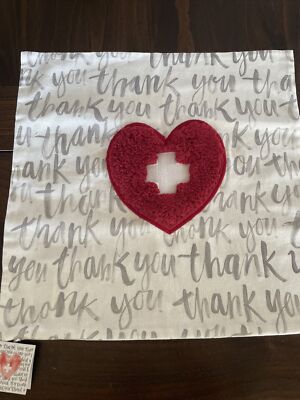 Pottery Barn Printed Heart Cross Pillow Cover 20